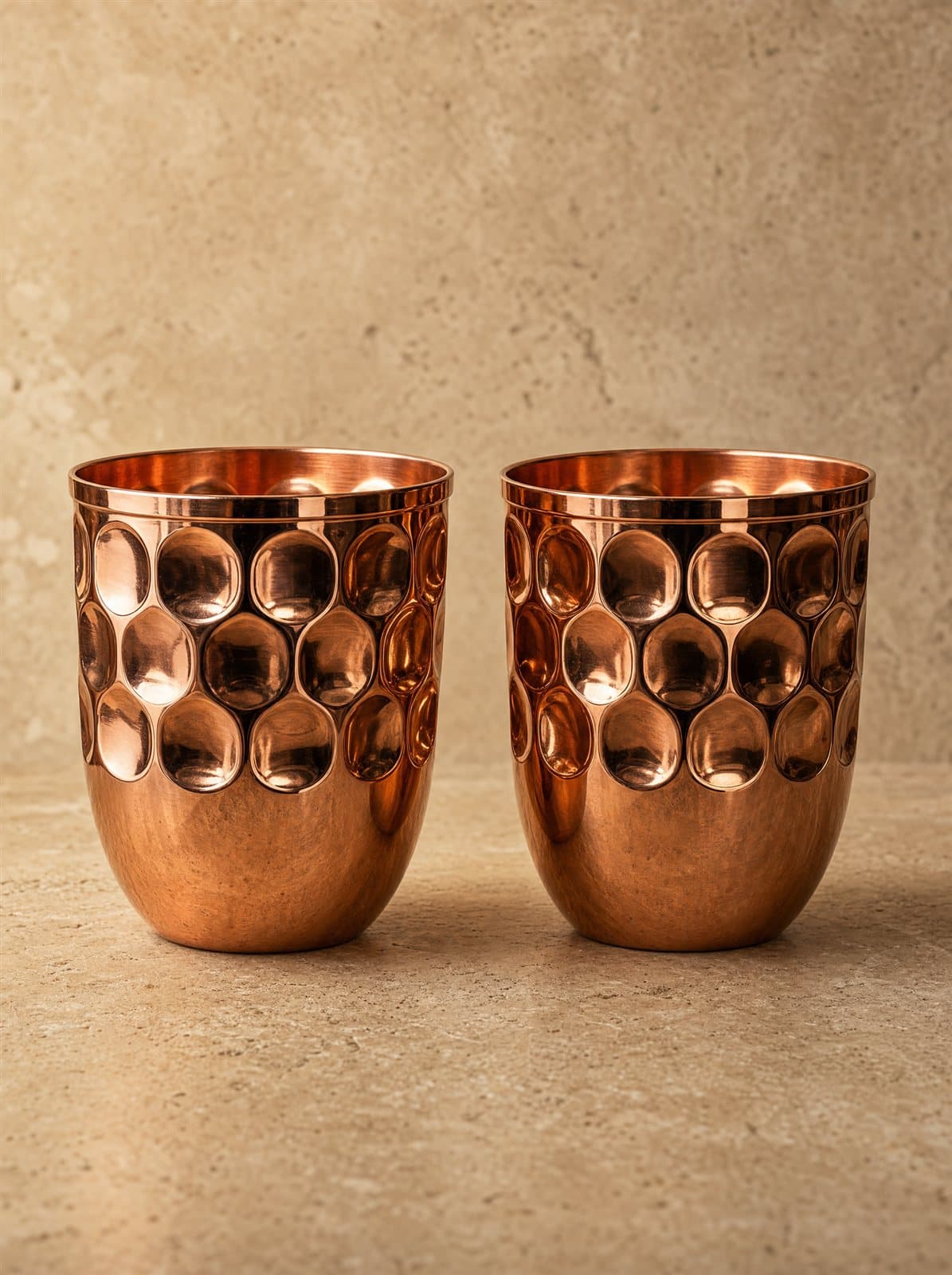 Hammered Copper Tumblers · Set of Two